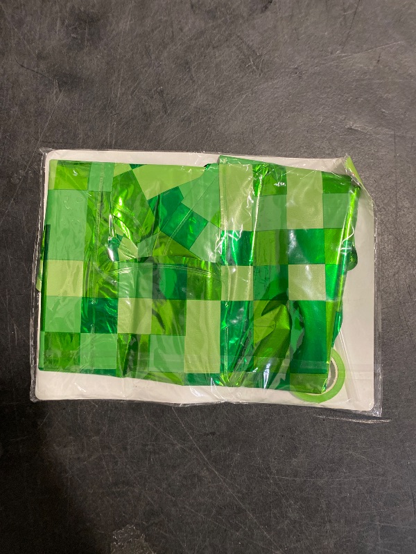 Photo 1 of SIXONEAIEN Green Pixel Miner Theme Happy Birthday Foil Balloons MIning Letters Balloons Birthday Party Balloons Decorations Supplies for Kids' Birthday Anniversary Party