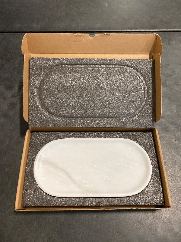 Photo 1 of Koville African Natural Marble Decorative Tray, 12"x6" - Countertop Organizer, Catchall Tray for Perfume, Candles, Jewelry