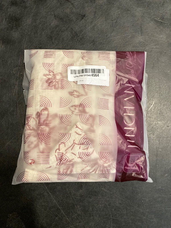 Photo 1 of jinchan Floral Linen Tier Curtains Floral Brick Red on Beige Cafe Curtains 24 Inch Length Kitchen Living Room Bedroom Bathroom Farmhouse Rustic Country Rod Pocket 2 Panels
