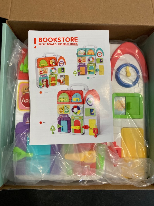 Photo 1 of Toddler Toys for 1-2 Year Old Boy, Musical Montessori Busy Board, Early Educational Toy for Toddlers 1-3, Motor Skills Developmental Toy for 12-18 Month Age, Birthday Gift for 1+ Year Old Boy Girl