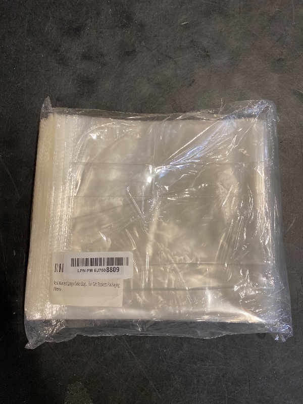 Photo 1 of Roll Maven Large Cello Bags 200 Pieces 18x8 Inches Clear Basket Bags OPP Plastic Cellophane Wrap for Gift Baskets Packaging