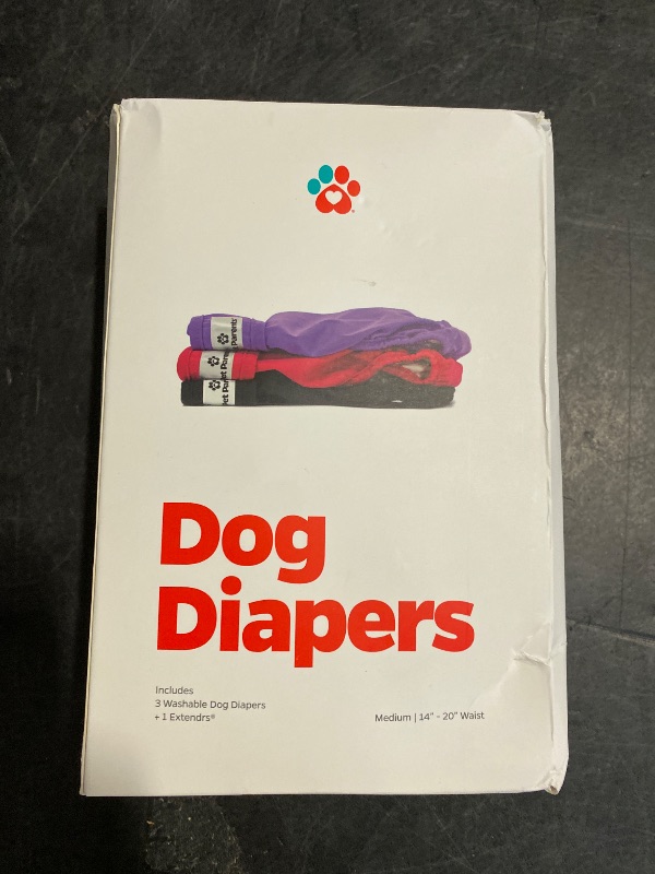 Photo 1 of Pet Parents® Washable Dog Diapers (3pack) + Extendrs® of Durable Doggie Diapers, Premium Dog Diapers Female (Medium, Princess)