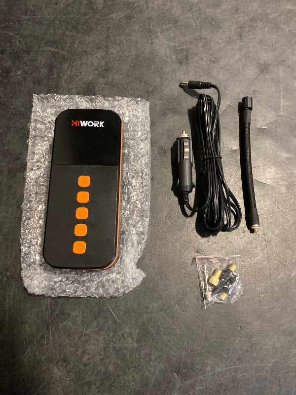 Photo 1 of HIWORK 12V Air Compressor, Tire Inflator Portable Air Pump 150 PSI 12V DC Electric Inflator for Car Tires Bikes Balls Balloons and Other Inflatables with Digital Gauge and SOS Light
