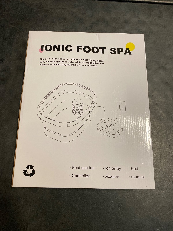 Photo 1 of Ionic Foot Bath Detox Machine, Ionic Foot Spa to Remove Toxins with 2 Arrays, 80 Disposable Foot Bath Liners, Detoxification Sea Salt, Folding Bathtub, Gift for Women & Men