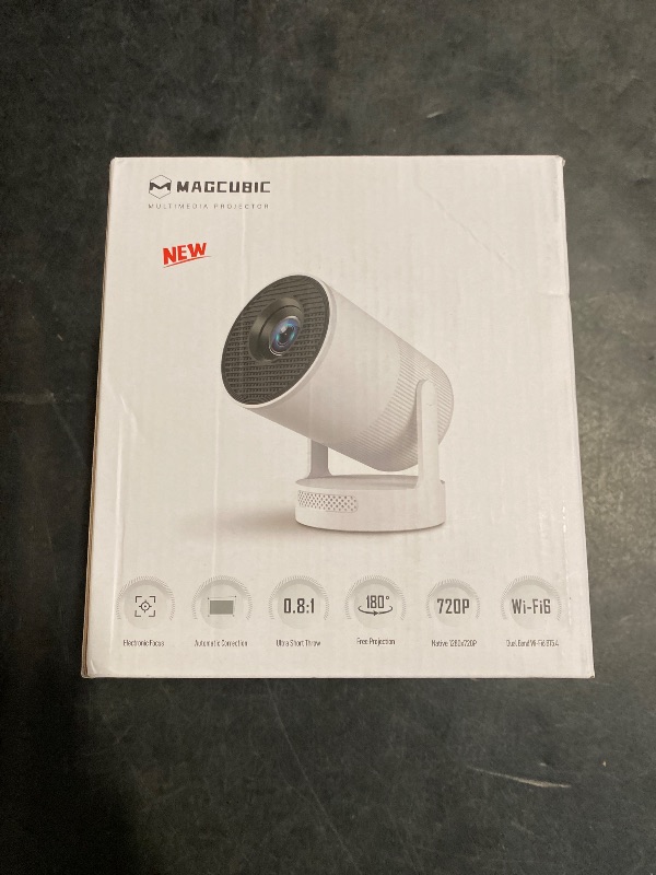 Photo 1 of Electric Focus Magcubic Mini Projector 4K Support, Portable Projector with WiFi 6 and Bluetooth 5.4, Smart Proyector, 5W Soundbase Speaker, 180° Rotation for Home Theater HY300 Ultra