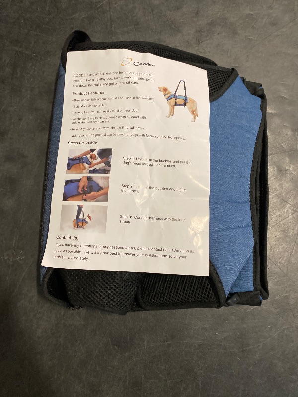 Photo 1 of Coodeo Dog Lift Harness, Support & Recovery Sling, Pet Rehabilitation Lifts Vest Adjustable Breathable Straps for Old, Disabled, Joint Injuries, Arthritis, Paralysis Dogs Walk (XXLarge)