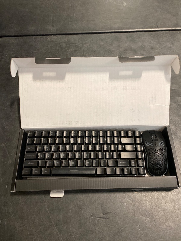 Photo 1 of RedThunder K84 Wireless Keyboard and Mouse Combo, Rainbow Backlit Rechargeable Battery, 75% Layout TKL Ultra Compact Gaming Keyboard & Lightweight 3200 DPI Honeycomb Optical Mouse (Black)