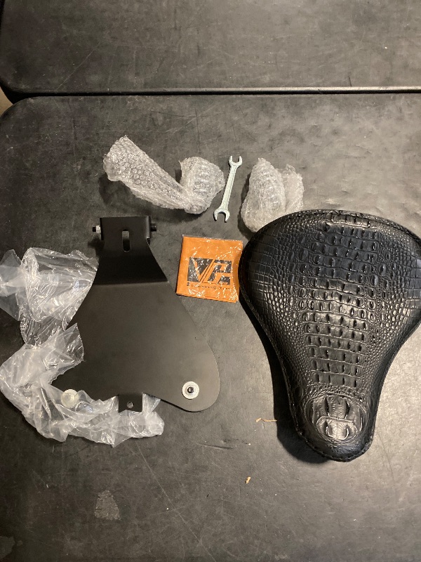 Photo 1 of VG MOTO Motorcycle Drive Seat Bobber Solo Seat with Spring Base Mounting Bracket Kit Replacement for Harley Davidson Sportster XL 883 1200 (Black-Gourd Crocodile)