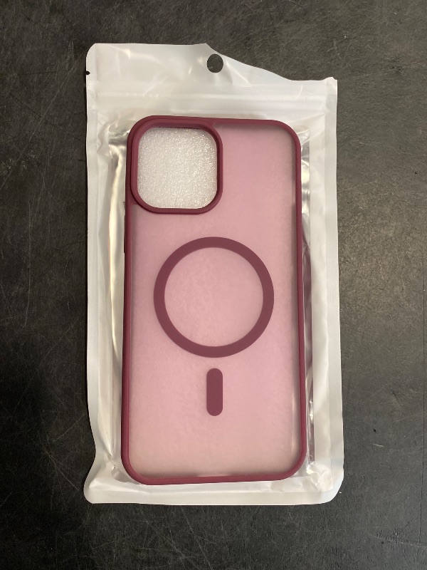 Photo 1 of SUPFINE Magnetic for iPhone 13 Pro Max Case (Compatible with MagSafe) (Military Grade Drop Protection) Slim Translucent Matte Shockproof with Anti-Fingerprint Phone Case,Wine Red