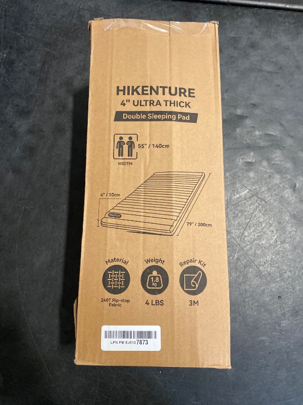 Photo 1 of Hikenture Double Sleeping Pad for Camping, 4" Extra-Thick Camping Mattress 2 Person, Inflatable & Ultralight Sleeping Mat for Backpacking, Hiking (Grey Foot Pump, Full XL)