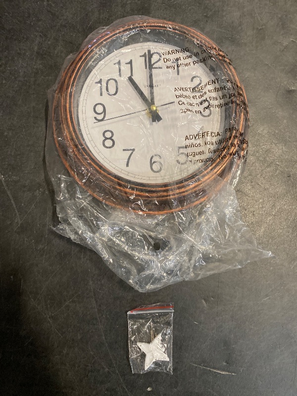 Photo 1 of TAHEAT 8.5 Inch Wall Clock, Battery Operated Silent Non Ticking - Vintage Gold Copper Kitchen Clock for Living Room, Bedroom, Office, Bathroom - Easy to Read Retro Decorative Wall Clocks