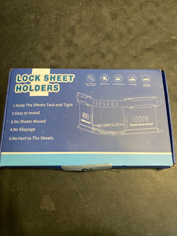 Photo 1 of Lock Sheet Holders, Bed Sheet Holders, Fitted Sheet Holders for Corners Keep Sheets Firm & Tight Plastic Durable Heavy Duty Bed Sheet Clips Bedroom Accessories Fit All Mattress Easy Installation