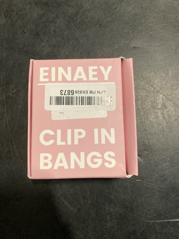 Photo 1 of EINAEY Bangs Hair Clip - Brown Black Clip in Bangs Real Human Hair, Fake Bangs Clip on Bangs for Women Fringe with Temples Wispy Bangs Hair Extensions for Daily Wear