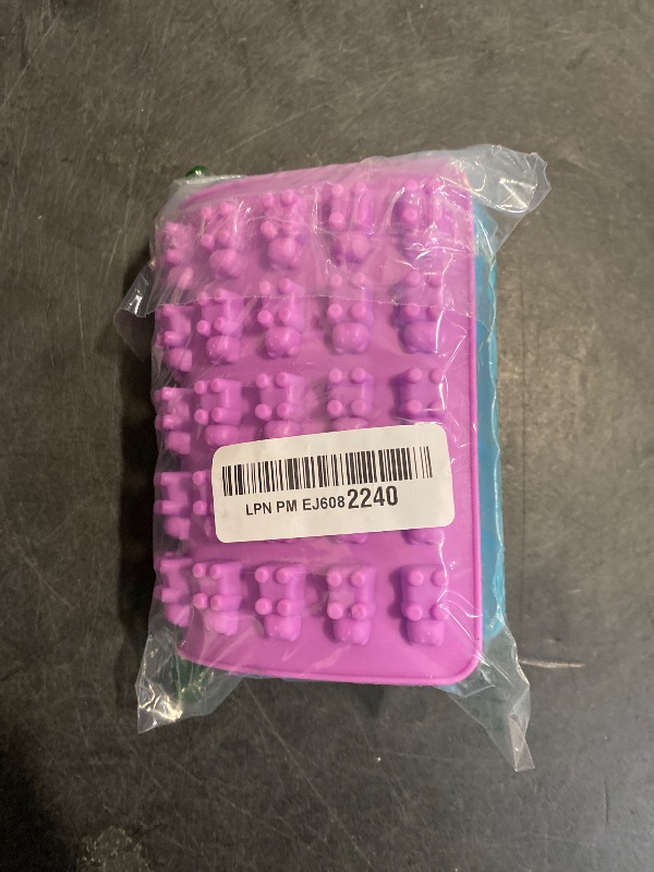 Photo 1 of JEWOSTER Gummy Bear Silicone Molds 4 PCS,Non-stick Chocolate Candy Molds with 2 Droppers Food Grade