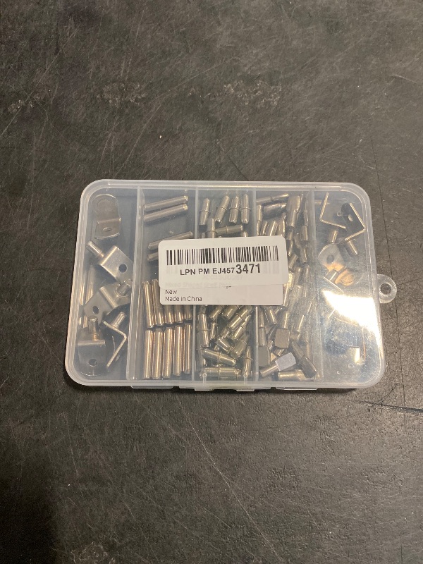 Photo 1 of Shelf Support Pegs Kit, 94 Pcs 4 Styles Shelf Pegs, 5mm Nickel Plated Cabinet Shelf Bracket Pegs, Shelf Pins Holders for Bookcase Kitchen Closet Shelf Shelves Furniture Cabinet