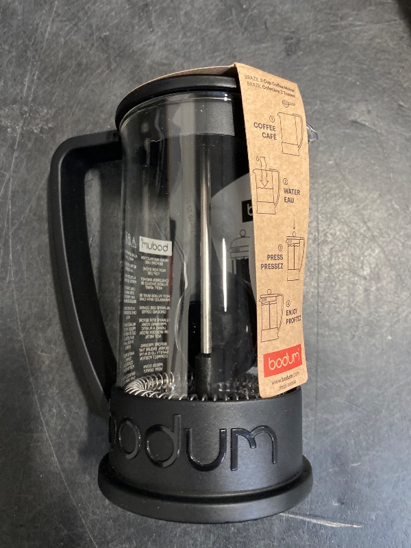 Photo 1 of Bodum 12oz Brazil French Press Coffee Maker, High-Heat Borosilicate Glass, Black - Made in Portugal