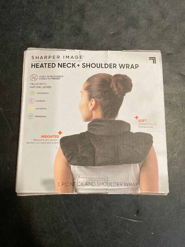 Photo 1 of Sharper Image Heated Neck & Shoulder Wrap - Microwavable Warm & Cooling Plush Pad, Scented Aromatherapy (100% Natural Lavender & Herb Spa Blend), Pain Tension Headache Relief Therapy, Gift for Women