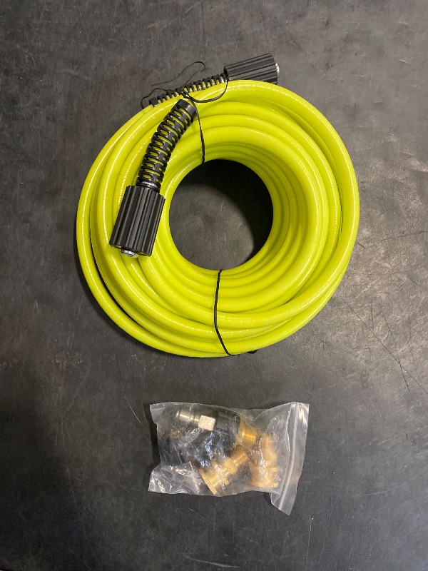 Photo 1 of M MINGLE Pressure Washer Hose 50 FT x 1/4" - Replacement Power Wash Hose with Quick Connect Kits - High Pressure Hose with M22 14mm Fittings - 3600PSI