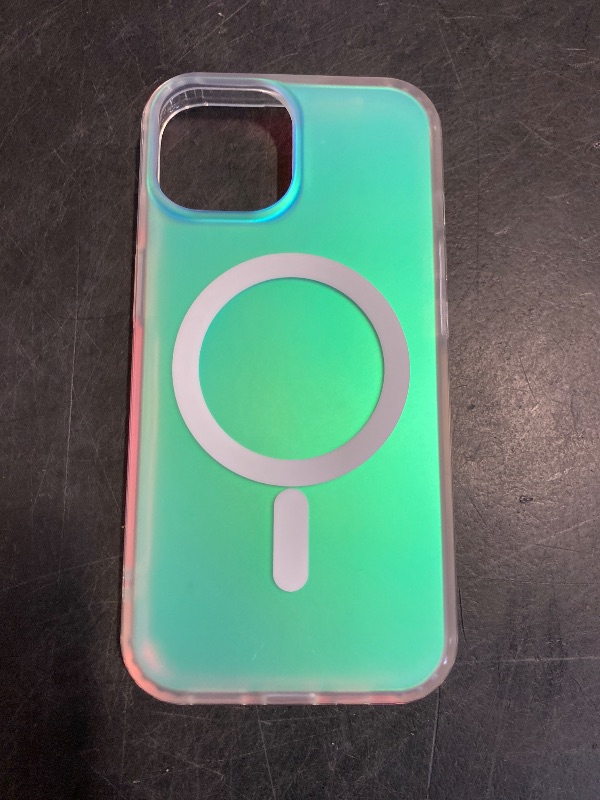 Photo 1 of ORNARTO for iPhone 15 Case, Compatible with MagSafe, Holographic Iridescent Cover, Magnetic Shockproof Protective Rainbow Phone Case for iPhone 15 6.1"-Aurora