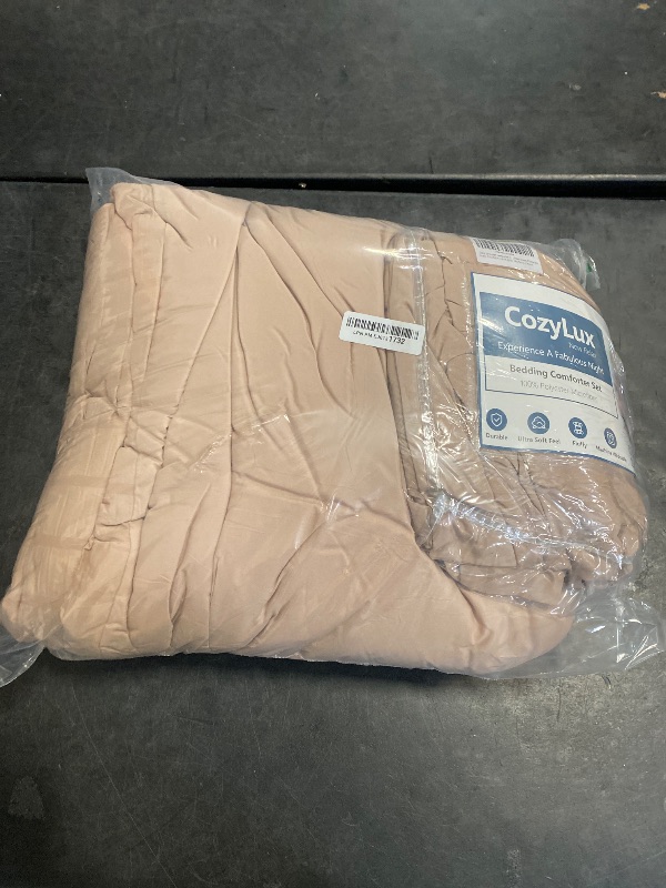 Photo 1 of CozyLux Queen Comforter Set Khaki Seersucker 7 Pieces Bed in a Bag Queen Comforter Set with Sheets, Luxury Soft Bedding Set with Down Alternative Comforter, Sheets, Pillowcases & Shams for All Seasons
