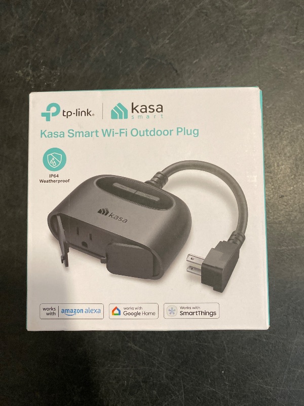 Photo 1 of Kasa Outdoor Smart Plug, Smart Home Wi-Fi Outlet with 2 Sockets, IP64 Weather Resistance, Compatible with Alexa, Google Home & IFTTT, No Hub Required, ETL Certified(EP40), Black