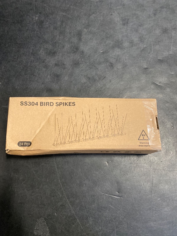 Photo 1 of Bird Spikes,24 Pack Stainless Steel Bird Spikes, Bird Spikes for Outside, Bird Deterrent Spikes for Pigeons and Other Animals, Pigeon Spikes for Garden Fence and Wall