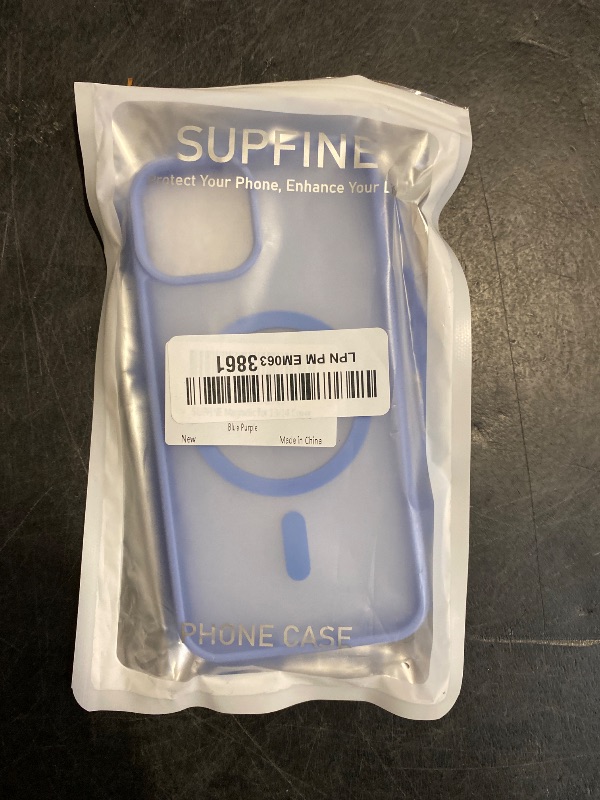 Photo 1 of SUPFINE Magnetic for iPhone 14 Case & iPhone 13 Case (Compatible with MagSafe) (Military Grade Drop Protection) Slim Translucent Matte Shockproof Phone Cover,Blue Purple