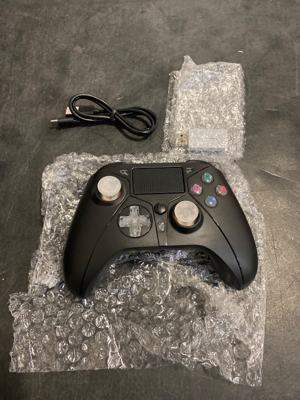 Photo 1 of Dinosoo RGB Wireless Controller for PS5 with LED Light, Compatible with Playstation 5|Playstation 4|PC, Supports Remap and Adjustable Turbo, Controller Full Functions Support, with 2.4g Adapter