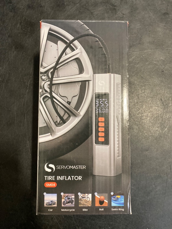 Photo 1 of SERVOMASTER Tire Inflator Portable Air Compressor, Electric Ball Pump with Digital Pressure Gauge, LED Light, Ball Accessories Essential for Men, 150PSI Cordless Tire Inflator for Basketball, Soccer