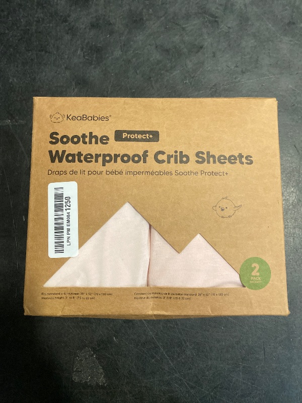 Photo 1 of 2-Pack Waterproof Crib Sheets for Girl, Boy - Organic Cotton 52X28 Fitted Crib Sheets Neutral,Crib Mattress Protector Sheets,Soft Toddler Bed Sheets,Washable Infant Fitted Baby Crib Sheets (Mist Rose)
