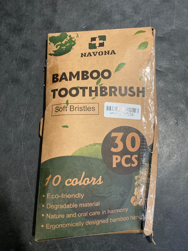 Photo 1 of Navona 30 PCS Bamboo Toothbrushes, BPA Free Soft Bristles Toothbrush for Adults, Box of Two Kids Bamboo Toothbrushes Pack, Eco-Friendly Natural Wooden Toothbrush Bulk