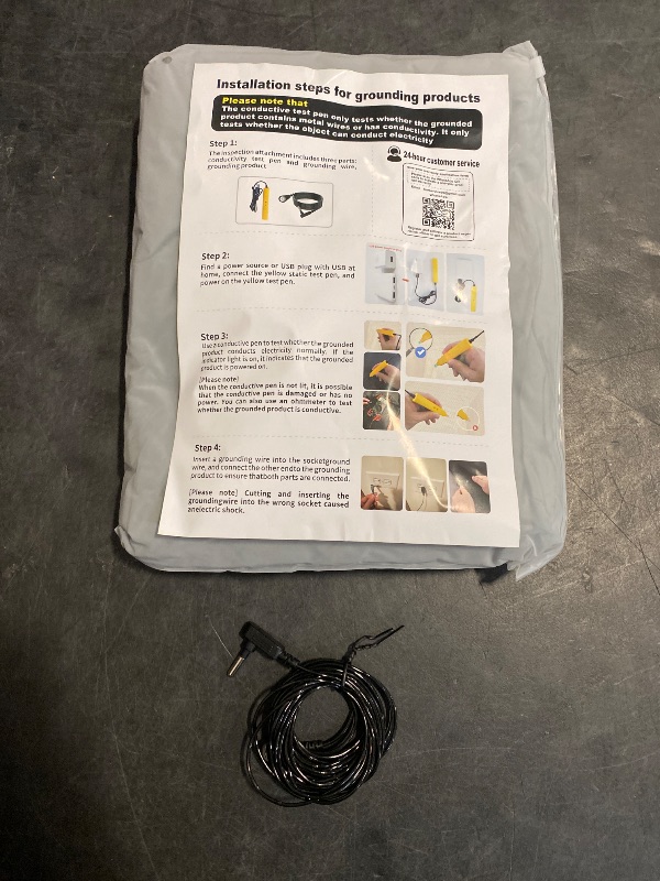 Photo 1 of Grounding Sheet, 90% Organic Cotton+10% Pure Silver Organic Fitted Grounded Sheet for Improved Sleep, Pain Relief - Earth Connected Bedding (Gray, (78.4 * 80.2 * 15inch))