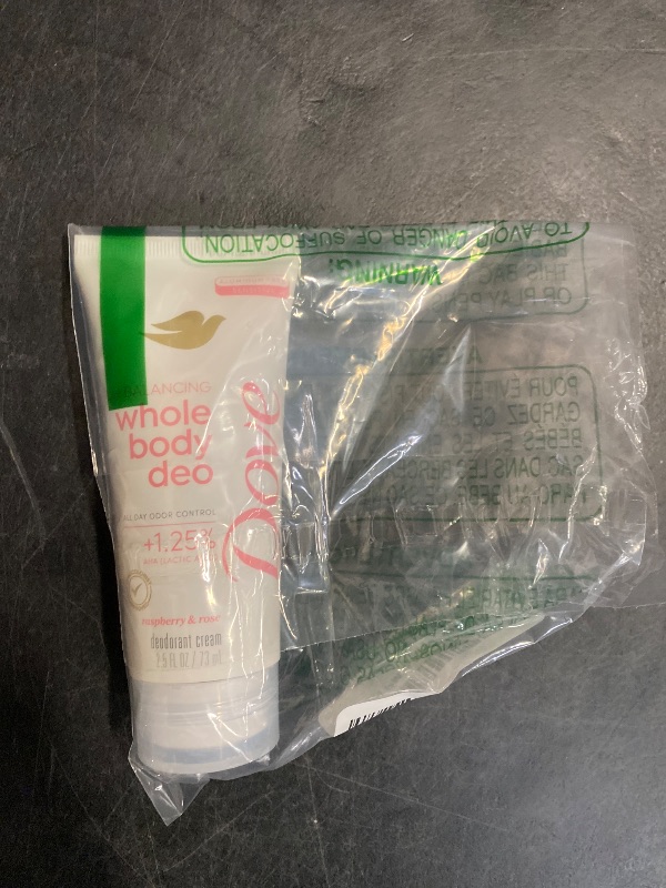 Photo 1 of Dove Whole Body Deodorant Aluminum Free pH Balancing Cream Raspberry & Rose for 72h Odor Control 2.5 Oz