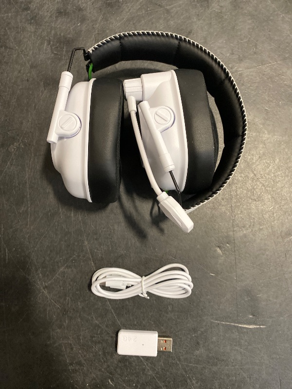 Photo 1 of Krysenix Wireless Gaming Headset with Noise Canceling Microphone for PC, PS5, PS4, Switch, Mac?2.4 GHz Wireless & Bluetooth 5.4 Gaming Headphones, Cool RGB Lighting, 40Hr Battery, 50mm Drivers-White