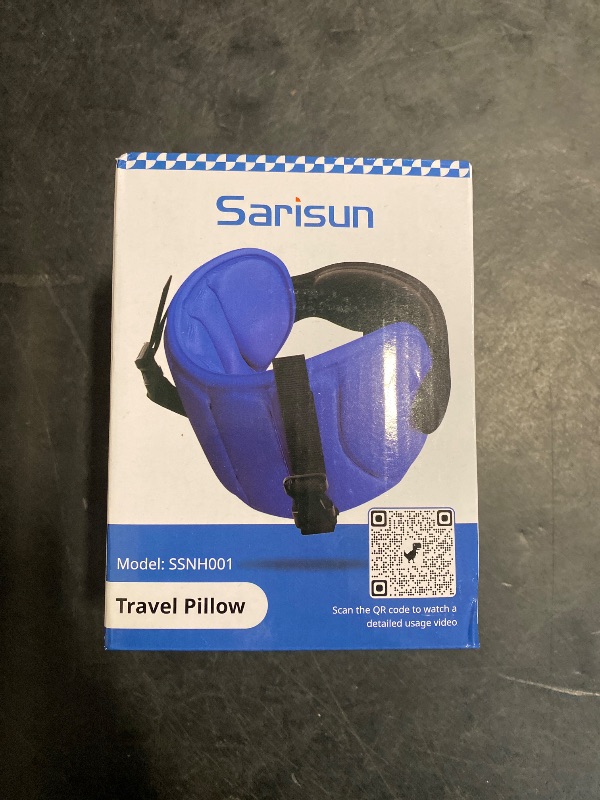 Photo 1 of SARISUN Travel Pillows for Airplanes, Airplane Pillow for Long Flight, Airplane Head Strap with Eye Mask for Sleep, Travel Neck Pillow for Car Road Trip, 360° Support Headrest, Stop Bobblehead, Black