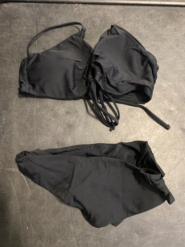 Photo 1 of (M) Meetall Black High Cut Triangle Bikini Set Swimsuits for Women Sexy Cheeky String Brazilian Bathing Suits Two Piece Size M