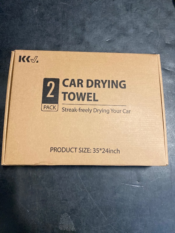 Photo 1 of KKV 2-Pack Microfiber Towels (35"x 24") Extra Large Ultra Absorbent Drying Towel for Cars and Trucks, Without Streaks, Scratches, or Water Spots