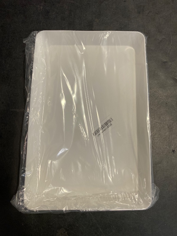 Photo 1 of Lifewit Serving Tray Plastic for Party Supplies, 15" x 10" Platters for Serving Food, 3 pcs White Reusable Tray for Veggie, Snack, Fruit, Cookies, Desserts in Kitchen/Pantry Organization