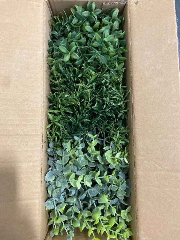 Photo 1 of Winlyn Set of 3 Small Potted Faux Plants 8" Artificial Eucalyptus Rosemary Boxwood Plants in Black Concrete Pot Desk Plants for Home Office Bathroom Kitchen Counter Shelf Coffee Table Windowsill Décor