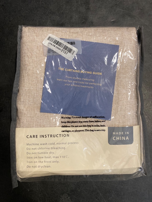 Photo 1 of 100% Blackout Shield Linen Blackout Curtains for Bedroom 96 Inches Long, Back Tab/Rod Pocket Living Room Drapes, Thermal Insulated Blackout Curtains 2 Panels Set, 50" W x 96" L, Oatmeal