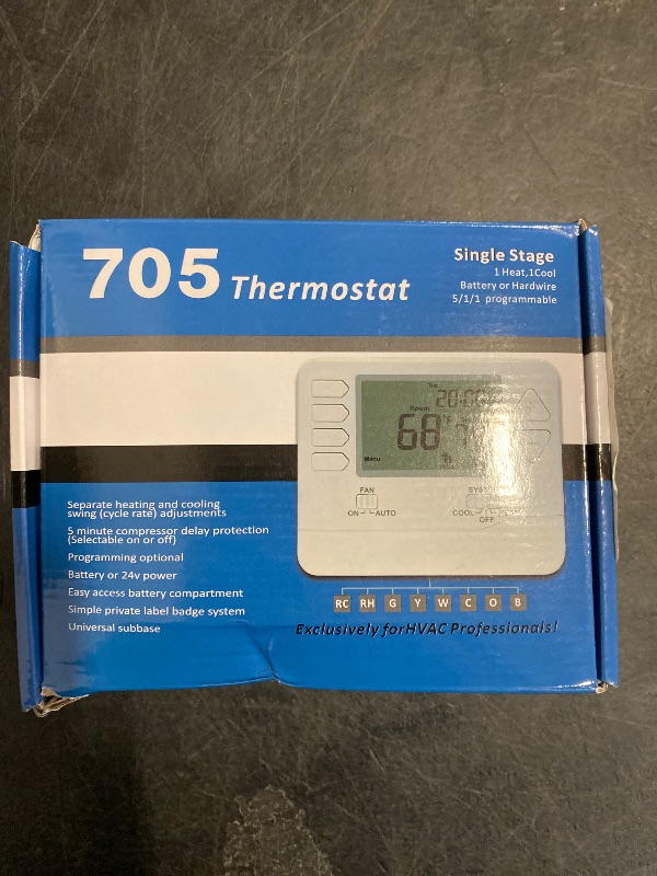 Photo 1 of ELECTECK 5-1-1 Day Programmable Digital Thermostat for Home, up to 1 Heat/1 Cool with Large LCD Display, Compatible with Single Stage Electrical and Gas System, White