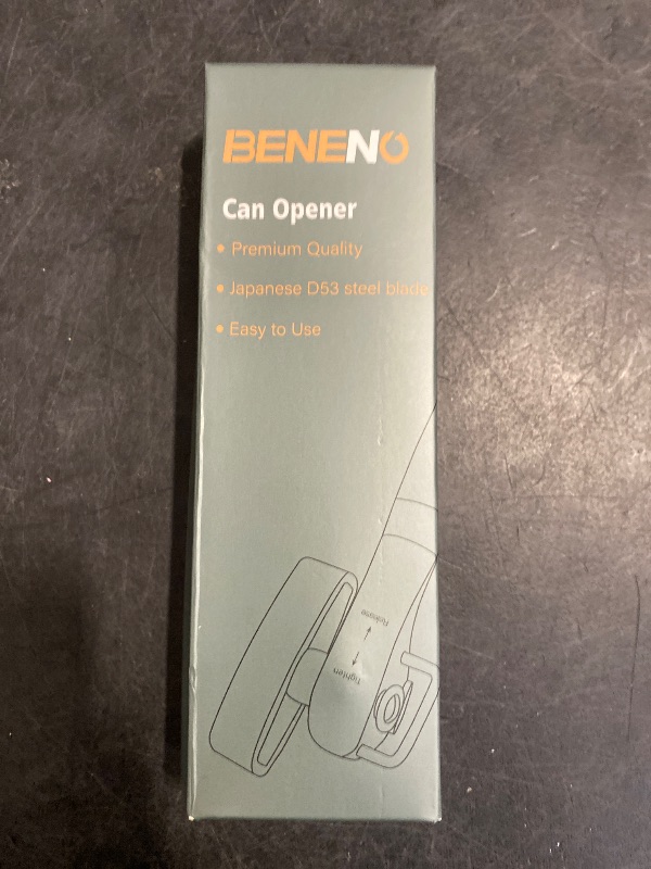 Photo 1 of Beneno Can Opener, Manual Side Safe Cut Can Opener Smooth Edge with Durable Sharp Blade, Effort-Saving Knob & Comfortable Non-slip Handle, Black