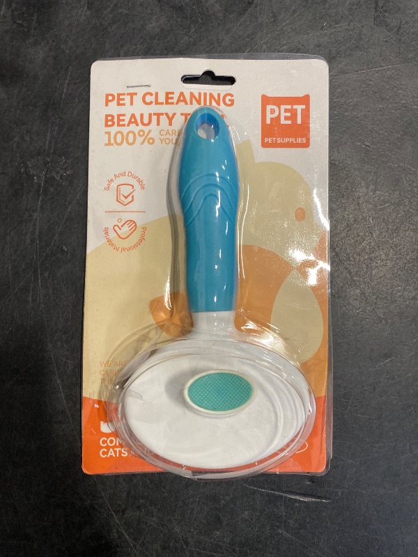 Photo 1 of Cat Self Cleaning Slicker Brush, Pets Skin Friendly Grooming Brushes for Shedding Dogs Cats Hair Easy to Remove Loose Undercoat with Long or Short Hairs Pet Massage Tool for All Hair Type- UPGRADED
