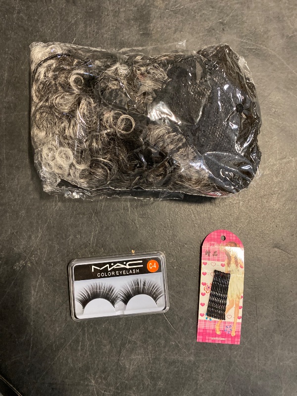 Photo 1 of Aisaide Short Gray kinky Curly Messy Bun Drawstring Ponytail for Black Women Afro Grey Ombre Curly Ponytail Extension Synthetic Messy Kinky Afro Puff Drawstring Fluffy 1B/Grey