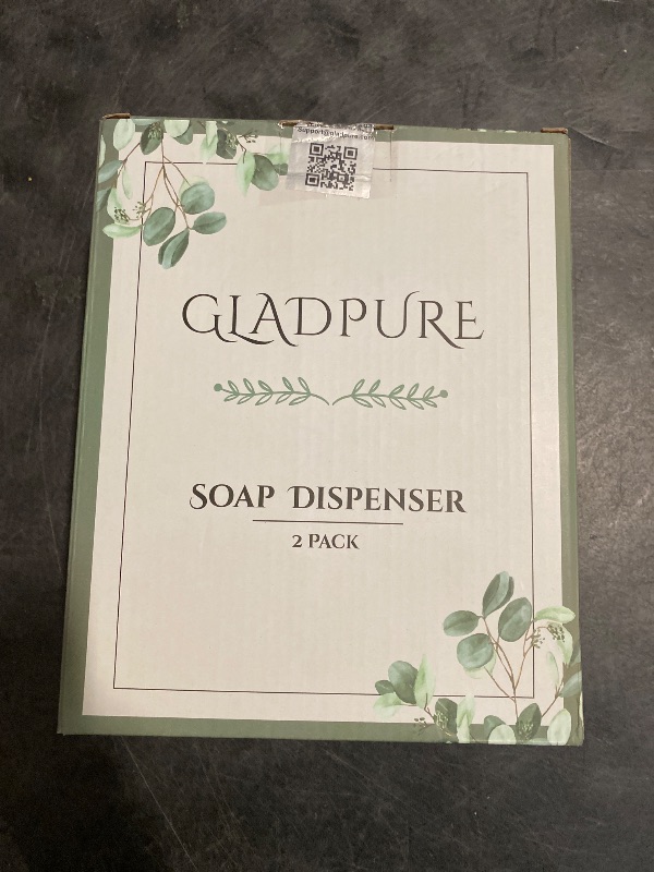 Photo 1 of GLADPURE 2 Pack Soap Dispenser, 18 Oz Antique Design Thick Glass Hand Dispensers; with 304 Rust Proof Stainless Steel Pump, 6Pcs Clear Stickers, for Kitchen, Bathroom- Black