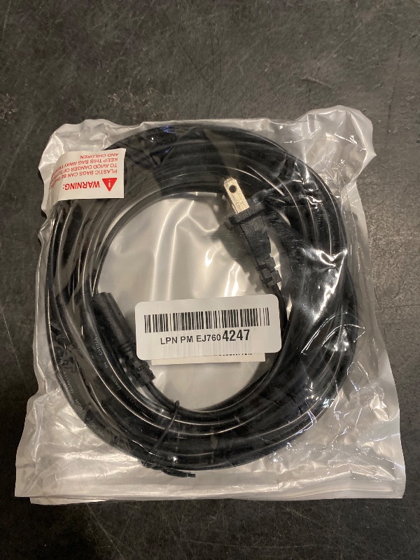 Photo 1 of 20ft Universal Replacement AC Power Cord 2 Prong Plug Figure 8 C7 Power Cable |125V| for PS4, PS5, Xbox, TV, Monitor