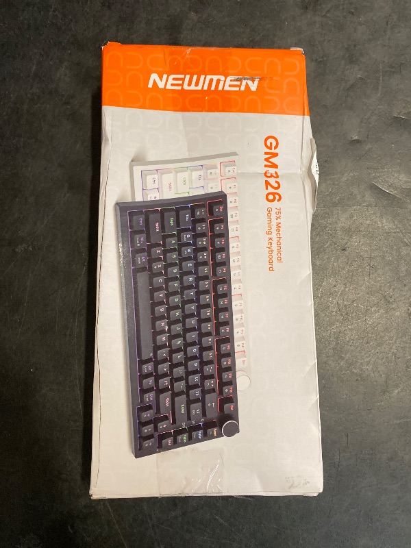Photo 1 of Newmen GM326 75% Percent Mechanical Keyboard,Wired Mini Backlit Hot Swappable Gaming Mechanical Keyboard with Knob,82 Keys Anti-Ghosting Compact White Gaming Keyboards for PC Win Mac,Red Switch