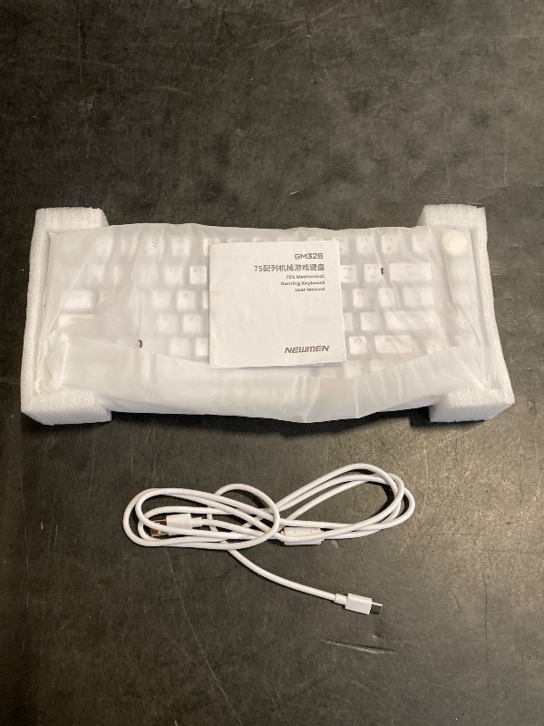 Photo 1 of Newmen GM326 75% Percent Mechanical Keyboard,Wired Mini Backlit Hot Swappable Gaming Mechanical Keyboard with Knob,82 Keys Anti-Ghosting Compact White Gaming Keyboards for PC Win Mac,Red Switch