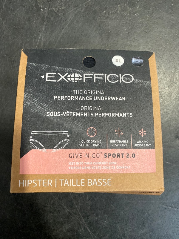 Photo 1 of (XL) ExOfficio Women's Give-n-Go Sport Mesh 2.0 Hipster, Black, X-Large
