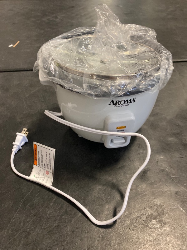 Photo 1 of Aroma Housewares Aroma 6-cup (cooked) 1.5 Qt. One Touch Rice Cooker, White (ARC-363NG), 6 cup cooked/ 3 cup uncook/ 1.5 Qt.